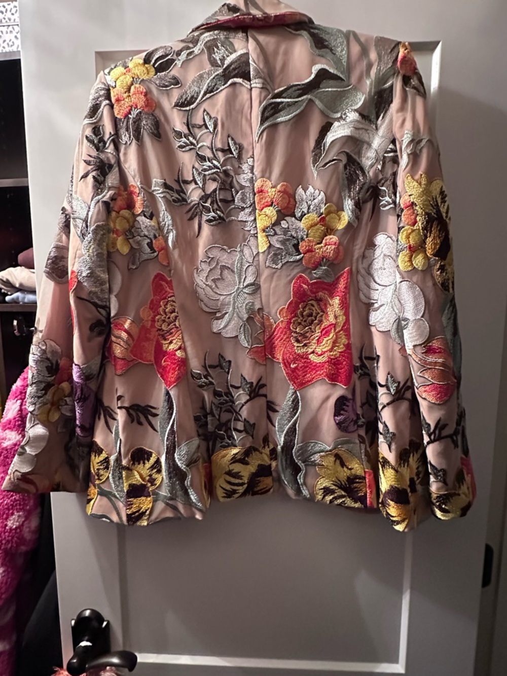 Fashion Nova Nude Floral Embroidered Blazer XL - Picture 6 of 9